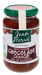 Jean Hervé Pâte à tartiner chocolade crunchy noisette bio 350g - 7062
